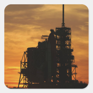 Space Shuttle Atlantis on the launch pad Square Sticker