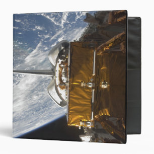 Space Shuttle Atlantis' payload bay backdropped 3 Ring Binder