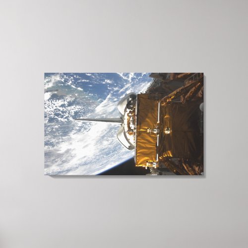 Space Shuttle Atlantis payload bay backdropped Canvas Print