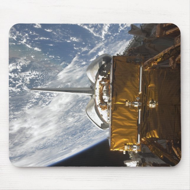 Space Shuttle Atlantis' payload bay backdropped Mouse Pad (Front)