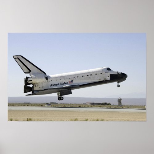 Space Shuttle Atlantis prepares for landing 2 Poster