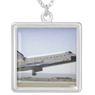 Space Shuttle Atlantis prepares for landing 2 Silver Plated Necklace