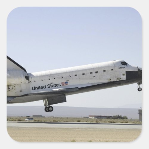 Space Shuttle Atlantis prepares for landing 2 Square Sticker