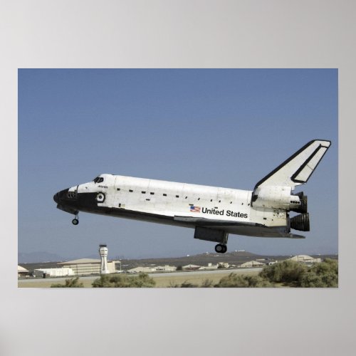 Space Shuttle Atlantis prepares for landing Poster
