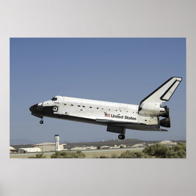 Space Shuttle Atlantis prepares for landing Poster (Front)