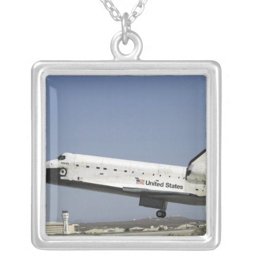 Space Shuttle Atlantis prepares for landing Silver Plated Necklace
