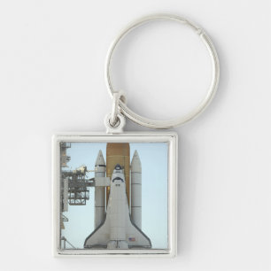 Space shuttle Atlantis sits on the launch pad Keychain