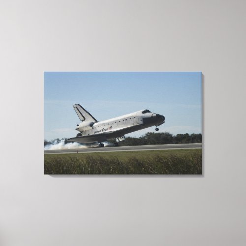 Space shuttle Atlantis touches down 2 Canvas Print