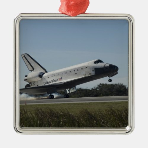 Space shuttle Atlantis touches down 2 Metal Ornament