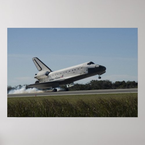 Space shuttle Atlantis touches down 2 Poster