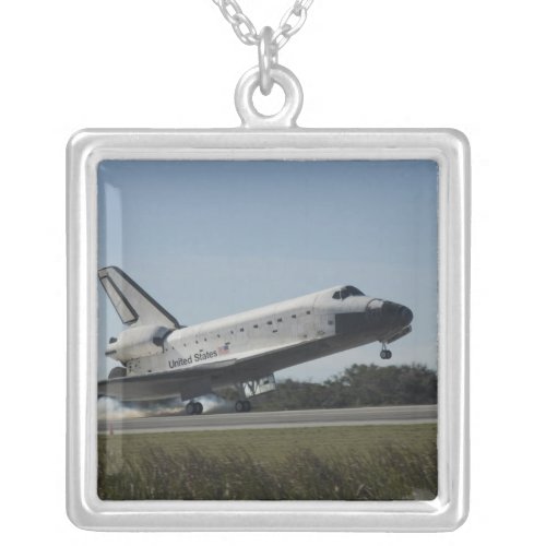 Space shuttle Atlantis touches down 2 Silver Plated Necklace
