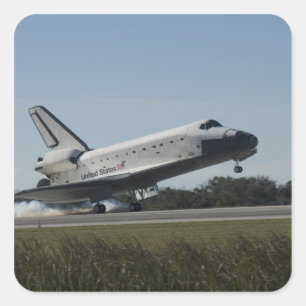 Space shuttle Atlantis touches down 2 Square Sticker