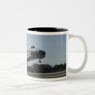 Space shuttle Atlantis touches down 2 Two-Tone Coffee Mug
