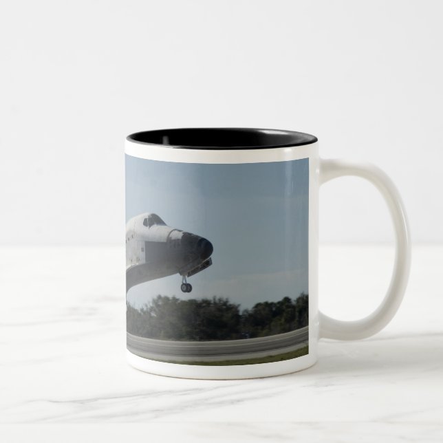 Space shuttle Atlantis touches down 2 Two-Tone Coffee Mug (Right)