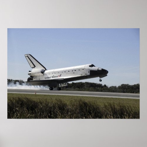 Space shuttle Atlantis touches down 3 Poster