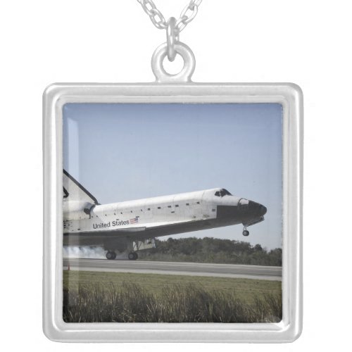 Space shuttle Atlantis touches down 3 Silver Plated Necklace