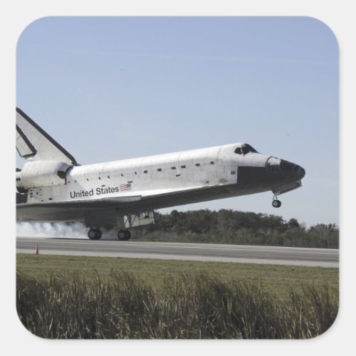 Space shuttle Atlantis touches down 3 Square Sticker
