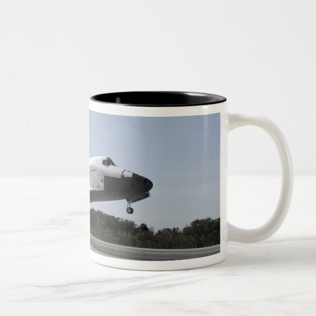 Space shuttle Atlantis touches down 3 Two-Tone Coffee Mug (Right)