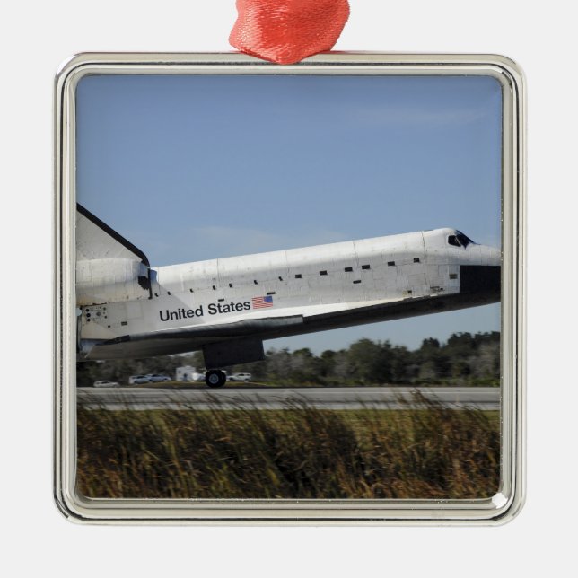 Space shuttle Atlantis touches down Metal Ornament (Front)