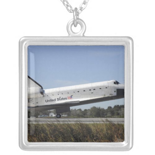 Space shuttle Atlantis touches down Silver Plated Necklace