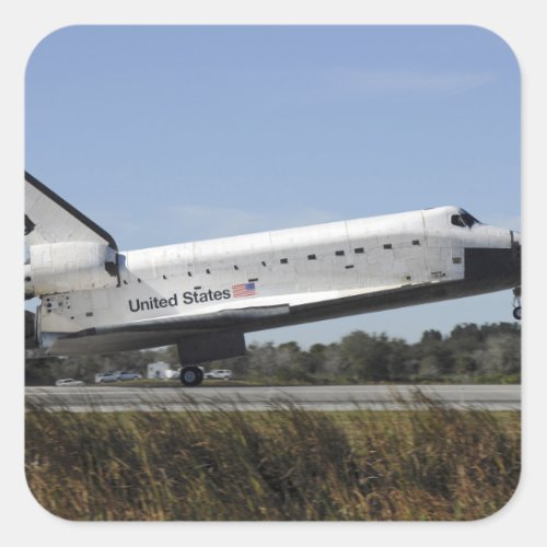 Space shuttle Atlantis touches down Square Sticker