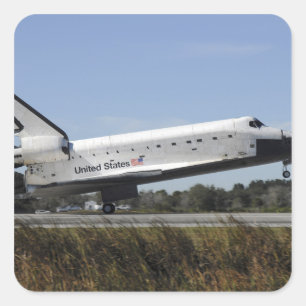 Space shuttle Atlantis touches down Square Sticker