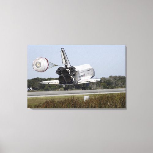 Space shuttle Atlantis unfurls its drag chute 2 Canvas Print
