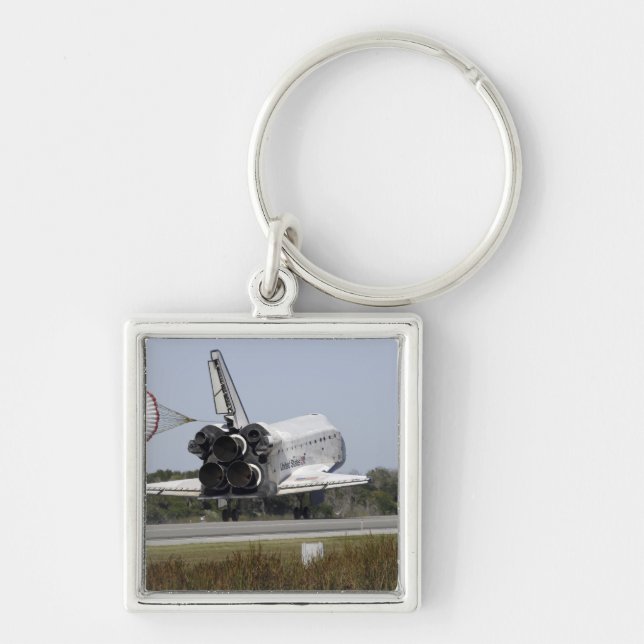 Space shuttle Atlantis unfurls its drag chute 2 Keychain (Front)