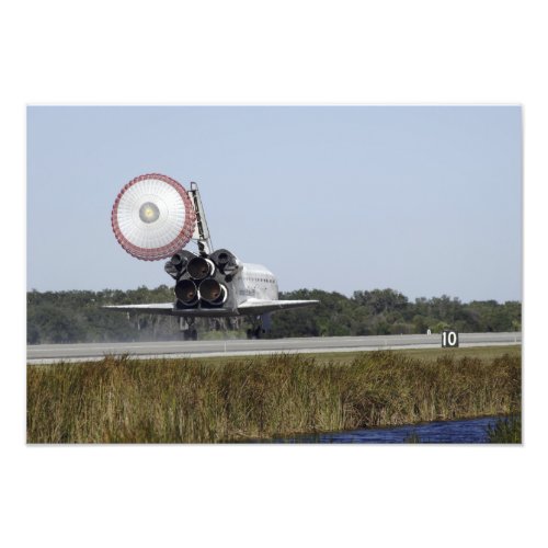 Space shuttle Atlantis unfurls its drag chute 2 Photo Print