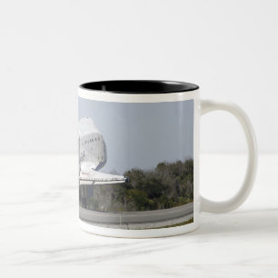 Space shuttle Atlantis unfurls its drag chute 2 Two-Tone Coffee Mug