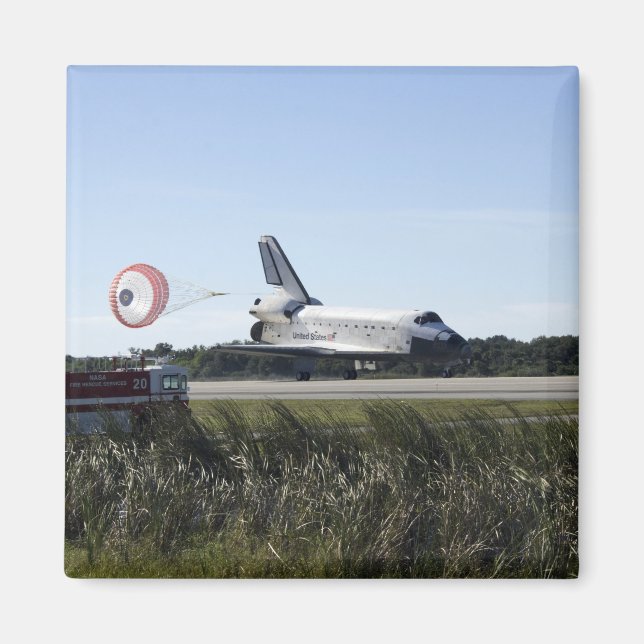 Space shuttle Atlantis unfurls its drag chute Magnet (Front)