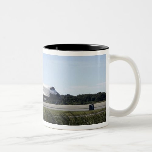 Space shuttle Atlantis unfurls its drag chute Two_Tone Coffee Mug