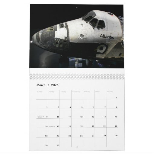 Space Shuttle Calendar Zazzle