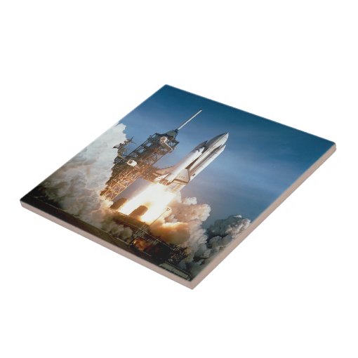 Space Shuttle Columbia Blasts Off Ceramic Tile Zazzle