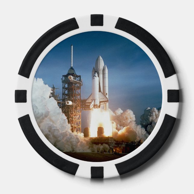 Space Shuttle Columbia launching Poker Chips (Front)