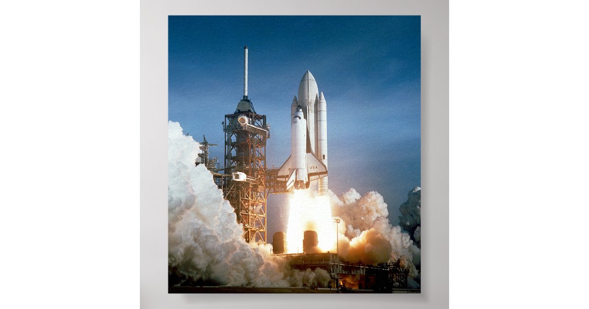 Space Shuttle Columbia launching Poster | Zazzle