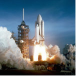 Space Shuttle Columbia launching Statuette<br><div class="desc">The April 12 launch at Pad 39A of STS-1,  just seconds past 7 a.m.,  carries astronauts John Young and Robert Crippen into an Earth orbital mission scheduled to last for 54 hours,  ending with unpowered landing at Edwards Air Force Base in California.</div>