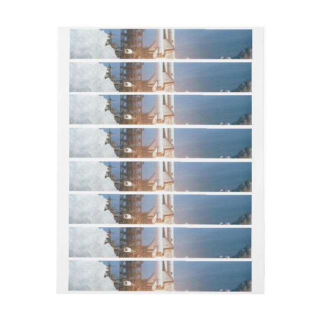 Space Shuttle Columbia launching Wrap Around Address Label (Sheet)