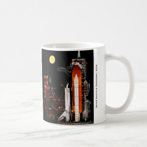 Space Shuttle Discovery and Full Moon 2009 Coffee Mug