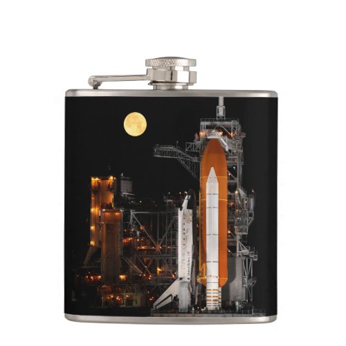 Space Shuttle Discovery and Moon Flask