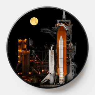 Space Shuttle Discovery and Moon PopSocket