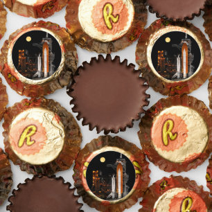 Space Shuttle Discovery and Moon Reese's Peanut Butter Cups