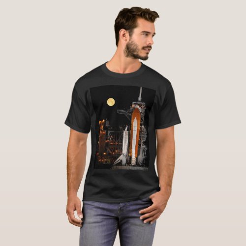 Space Shuttle Discovery and Moon T_Shirt