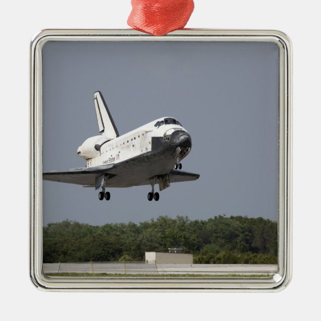 Space Shuttle Discovery approaches landing 2 Metal Ornament (Front)