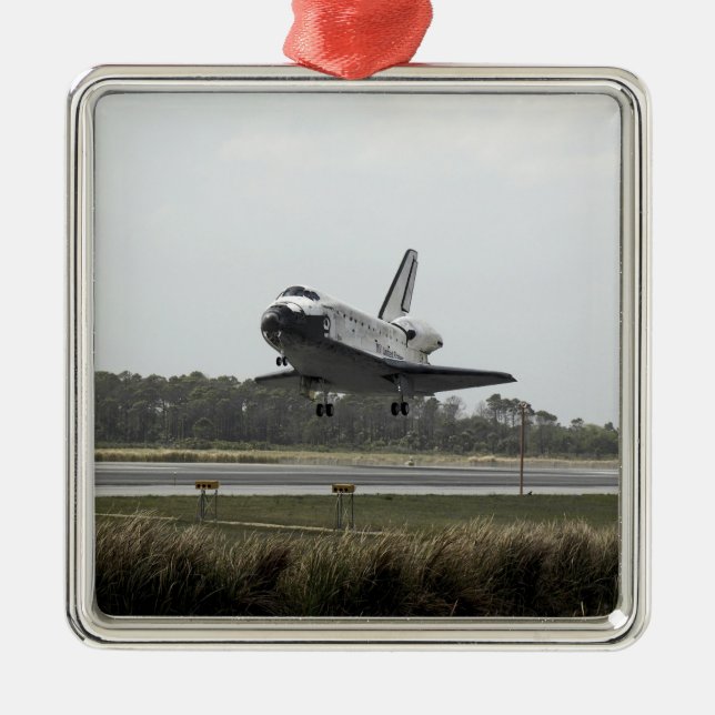 Space Shuttle Discovery approaches landing Metal Ornament (Front)