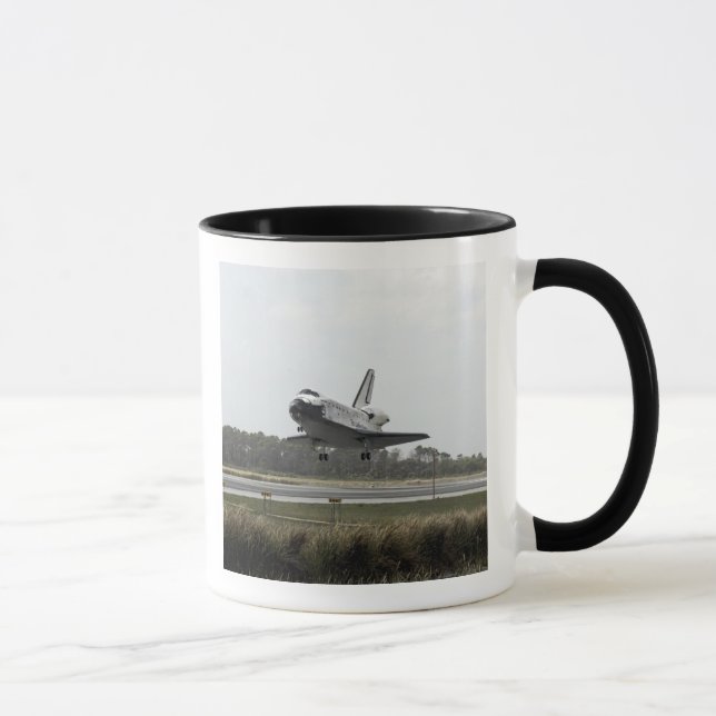 Space Shuttle Discovery approaches landing Mug (Right)