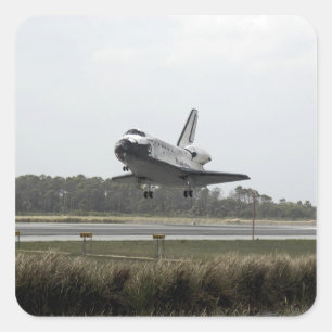 Space Shuttle Discovery approaches landing Square Sticker