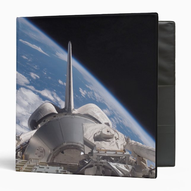 Space Shuttle Discovery backdropped by Earth 3 Ring Binder (Front/Inside)