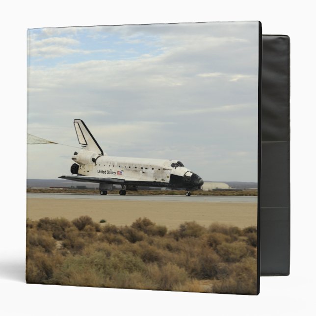 Space Shuttle Discovery deploys its drag chute 3 Ring Binder (Front/Inside)
