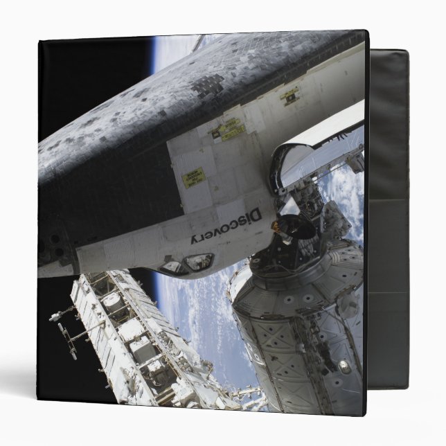 Space Shuttle Discovery docked 3 Ring Binder (Front/Inside)